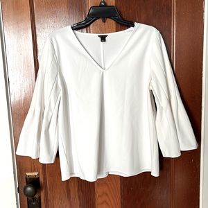 Ann Taylor Cream Bell Sleeve Top